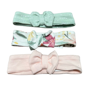 🍭4/$20 Set of 3 NWOT Newborn Patterned and Solid Bow Headbands for Baby Girl